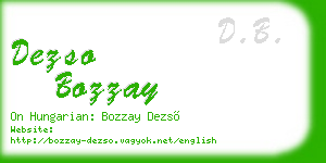 dezso bozzay business card
